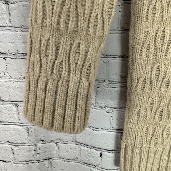 MM6 Maison Martin Margiela Cable Knit Mini Sweater Dress L Alpaca Wool Beige - Picture 6 of 13